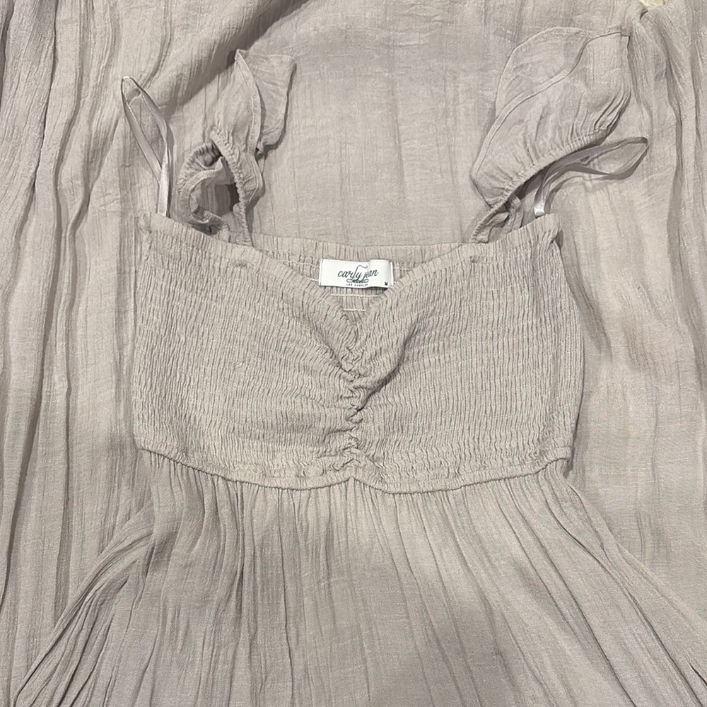 Carly Jean Los Angeles Beige Maxi Dress - Picture 3 of 3